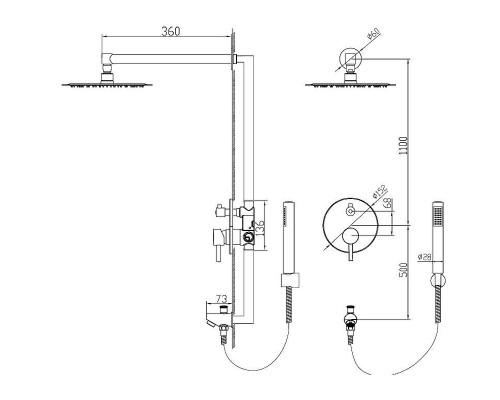 Душевая система RGW Shower Panels SP-52 В 21140852-04 Черная