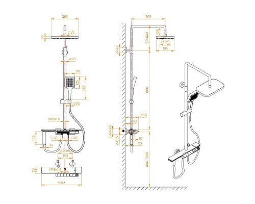 Душевая система RGW Shower Panels SP-35W 51140135-03 с термостатом Белая