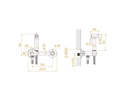 Гигиенический душ со смесителем RGW Shower Panels 581408216-01 цвет Хром