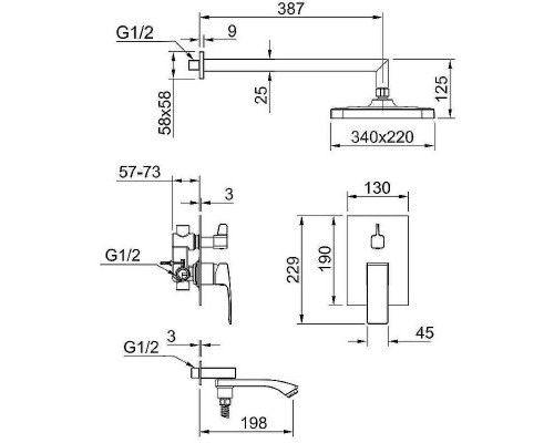 Душевая система Raglo R01.27 Хром