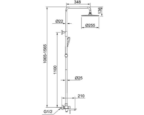 Душевая система Raglo R03.24.03 Золото матовое