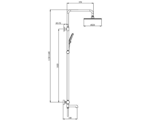 Душевая система Raglo R20.26.03 с термостатом Золото матовое