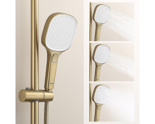 Душевая система Raglo R22.26.03 с термостатом Золото матовое