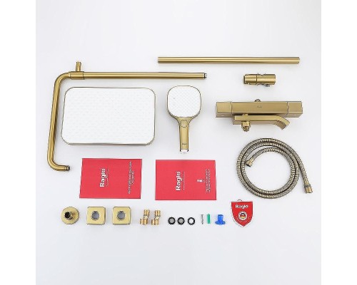 Душевая система Raglo R22.26.03 с термостатом Золото матовое