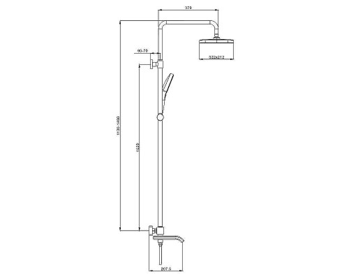 Душевая система Raglo R22.26.03 с термостатом Золото матовое