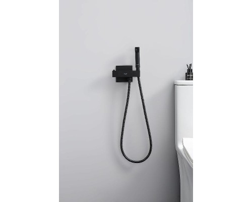 Гигиенический душ со смесителем Raglo R24.56.06 с термостатом Черный матовый