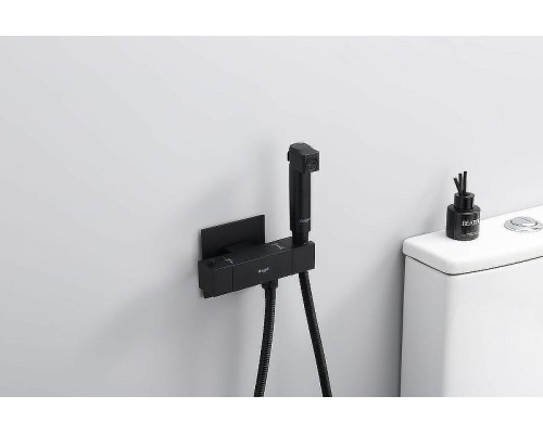 Гигиенический душ со смесителем Raglo R24.56.06 с термостатом Черный матовый