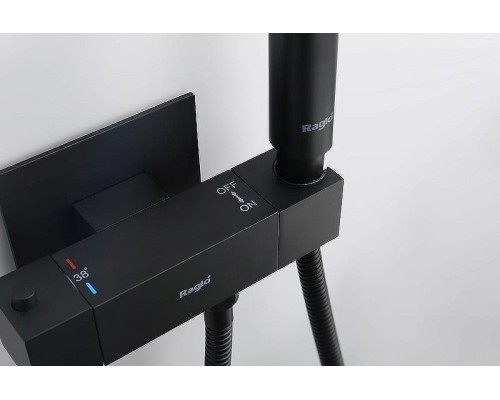 Гигиенический душ со смесителем Raglo R24.56.06 с термостатом Черный матовый