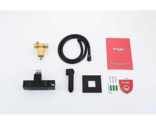 Гигиенический душ со смесителем Raglo R24.56.06 с термостатом Черный матовый