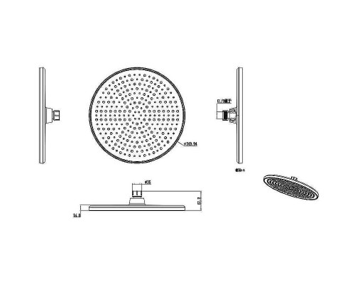 Верхний душ Raglo R451.50 Хром