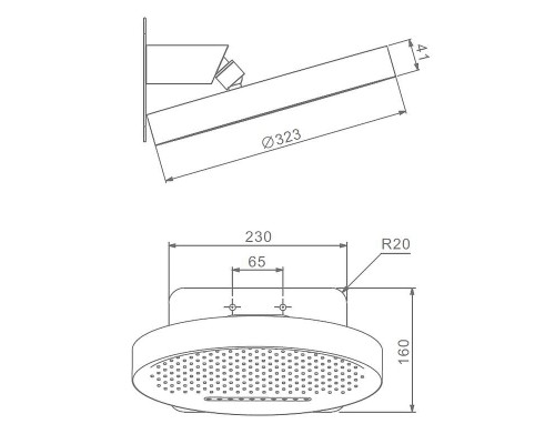 Верхний душ Raglo R452.02 цвет Хром