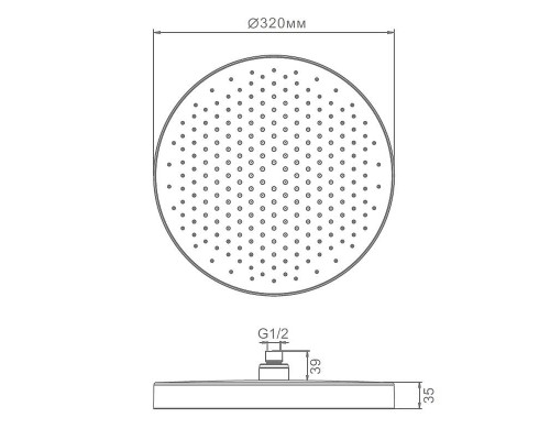 Верхний душ Raglo R452.09.03 цвет Золото матовое