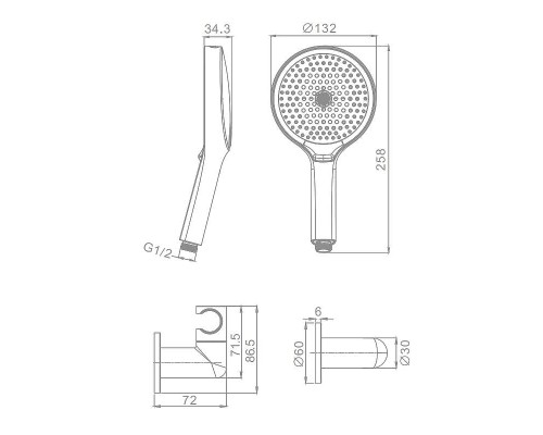 Душевой гарнитур Raglo R476.43.09 цвет Графит матовый