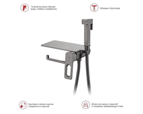 Гигиенический душ со смесителем Raglo R51.55.09 цвет Графит матовый
