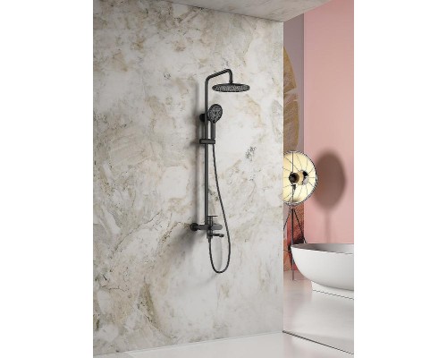 Душевая система Splenka S222.24.06 Черная матовая