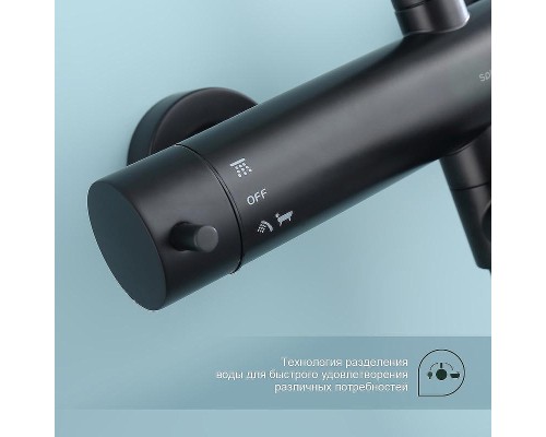 Душевая система Splenka S223.24.06 Черная матовая