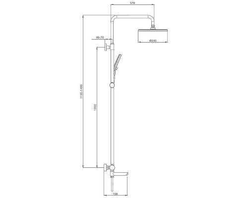 Душевая система Splenka S223.24.06 Черная матовая