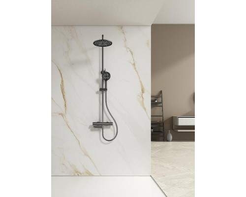 Душевая система Splenka S223.26.09 с термостатом Графит матовый