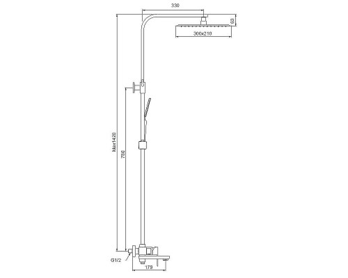 Душевая система Splenka S224.24.06 Черная матовая