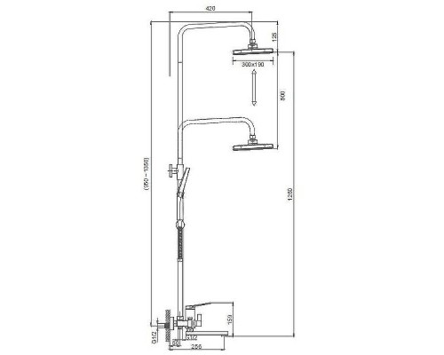 Душевая система Splenka S40.24.06 Черная матовая