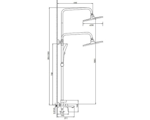 Душевая система Splenka S41.24.03 Золото матовое