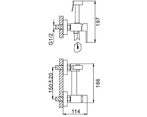 Гигиенический душ со смесителем Splenka S98.51.05 Сатин