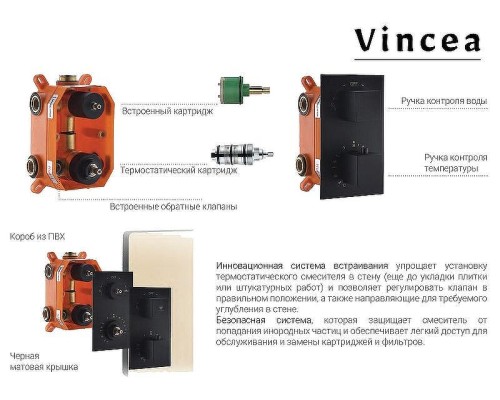 Душевая система Vincea VSFW-102TCH с термостатом Хром