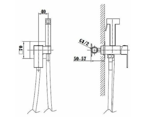 Гигиенический душ со смесителем Vincea VHFW-102MB Черный матовый