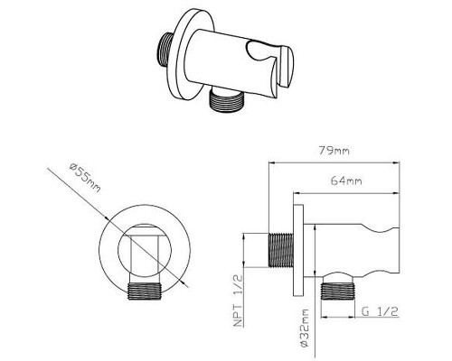 Шланговое подключение Vincea VSC-42CH Хром