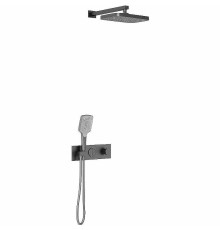 Душевая система Vincea VSFW-422T1GM с термостатом Вороненая сталь