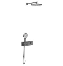 Душевая система Vincea VSFW-422T2GM с термостатом Вороненая сталь
