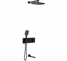 Душевая система Vincea VSFW-432T1MB с термостатом Черная матовая