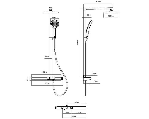 Душевая система Vincea Aspire VSFS-4AS1GM Вороненая сталь