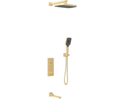 Душевая система Vincea VSFW-433T1BG с термостатом Брашированное золото