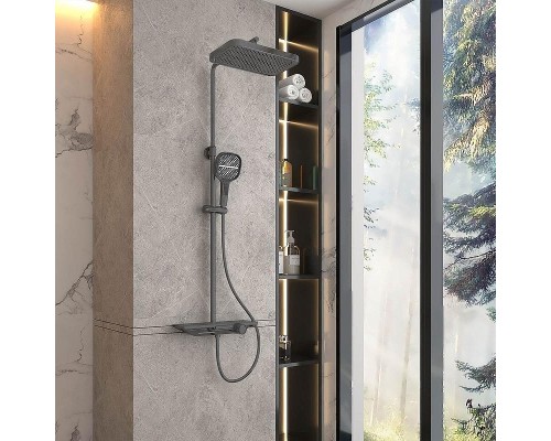 Душевая система Vincea VSFS-411GM Вороненая сталь
