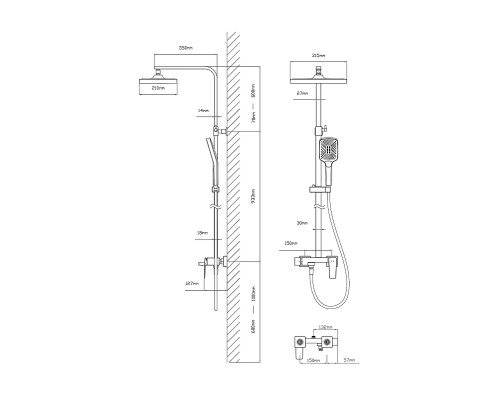 Душевая система Vincea Cube VSFS-4C12BN цвет Брашированный никель