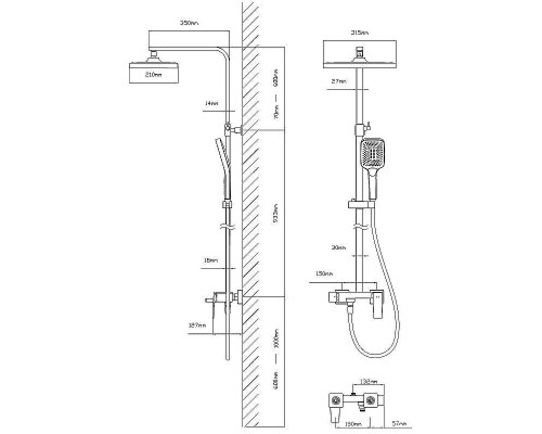 Душевая система Vincea Cube VSFS-4C12CH Хром