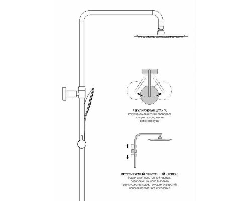 Душевая система Vincea Desire VSFS-1D1MB Черная матовая