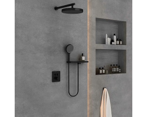 Душевая система Vincea Inspire VSFW-3I21T2RMB с термостатом Черная матовая