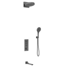 Душевая система Vincea Inspire VSFW-433TI1GM с термостатом Вороненая сталь