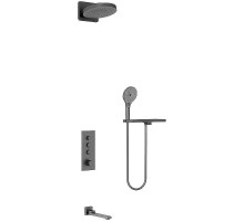Душевая система Vincea Inspire VSFW-433TI1RGM с термостатом Вороненая сталь