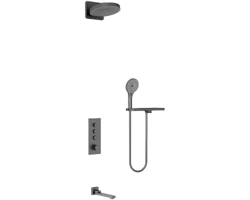 Душевая система Vincea Inspire VSFW-433TI1RGM с термостатом Вороненая сталь