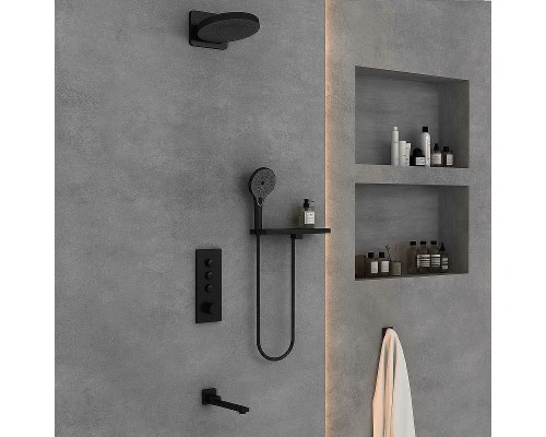 Душевая система Vincea Inspire VSFW-433TI1RGM с термостатом Вороненая сталь