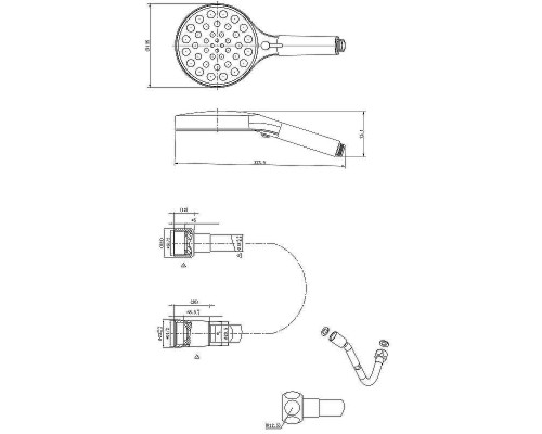 Ручной душ Vincea Inspire VSHN-3I2HMB Черный матовый