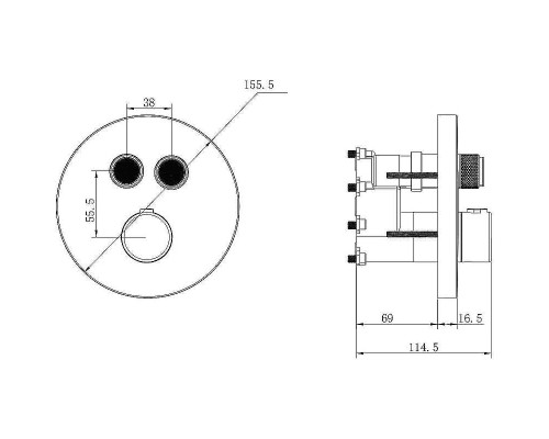 Душевая система Vincea Inspire VSFW-3I22MT5MB с термостатом Черная матовая