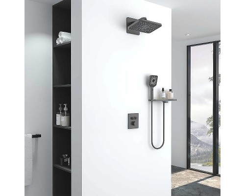 Душевая система Vincea Inspire VSFW-3I21MT4RGM с термостатом Вороненая сталь