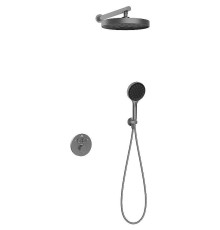 Душевая система Vincea Inspire VSFW-3I22MT2GM с термостатом Вороненая сталь