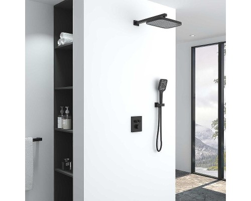 Душевая система Vincea Inspire VSFW-321MT1MB с термостатом Черная матовая