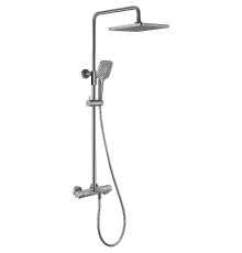 Душевая система Vincea Next VSFS-1N1TGM с термостатом Вороненая сталь