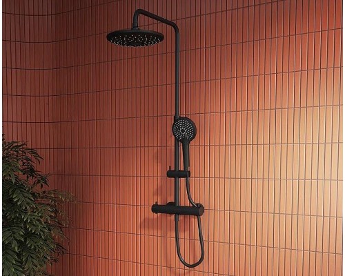 Душевая система Vitra Aquaheat Bliss A4720536EXP с термостатом Черный матовый